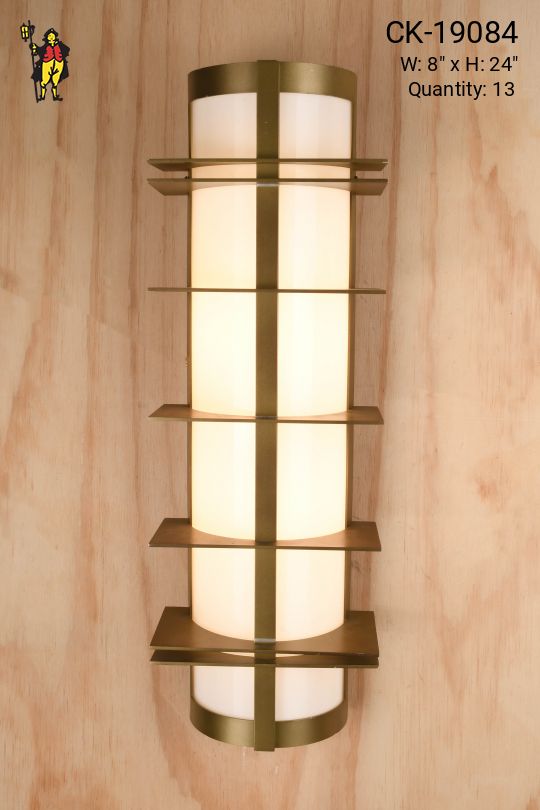 Brass Square Louvered Wall Sconce