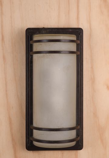 Bronze Curved Frosted Glass Wall Sconce