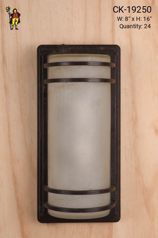 Bronze Curved Frosted Glass Wall Sconce