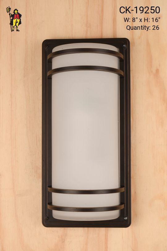 Bronze Curved Frosted Glass Wall Sconce