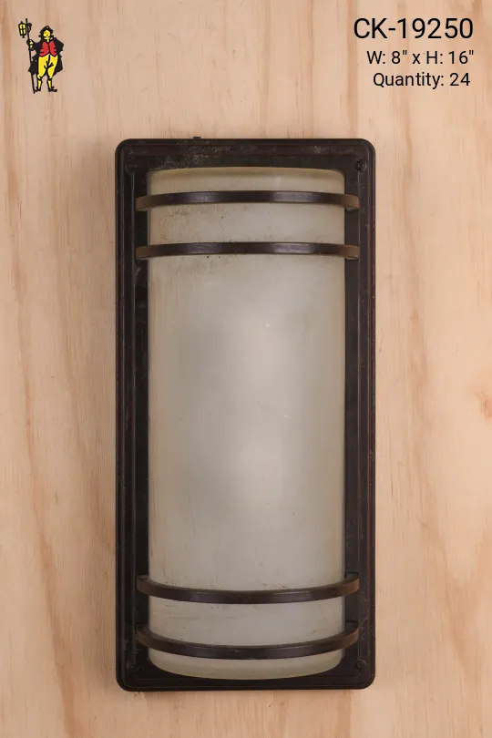 Bronze Curved Frosted Glass Wall Sconce