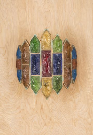 Multicolored Rounded Glass Wall Sconce