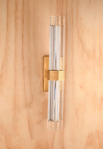 *LED* Brass Crystal Rod Wall Sconce