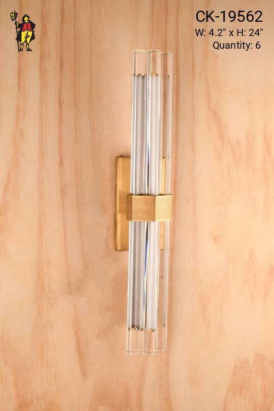 *LED* Brass Crystal Rod Wall Sconce