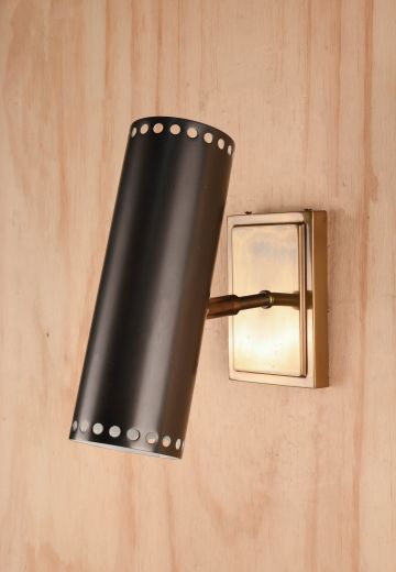 Black & Brass Adjustable Swivel Wall Sconce