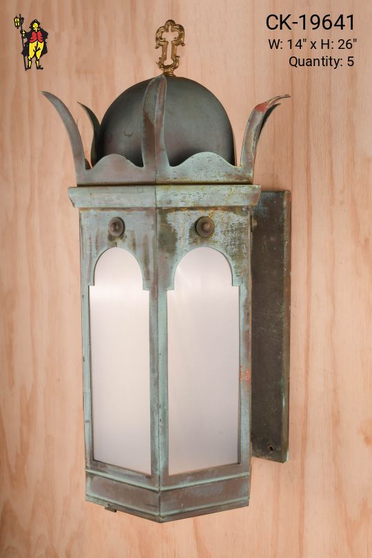 Oversize Distressed Gothic Wall Lantern