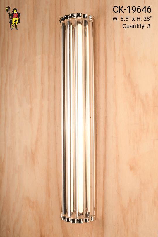 *LED* 28" Nickel Accented Glass Rod Wall Sconce