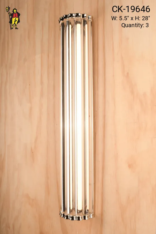 *LED* 28" Nickel Accented Glass Rod Wall Sconce