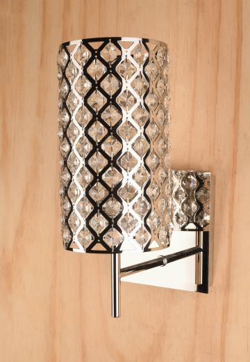 Polished Chrome One Light Wall Sconce w/Crystal Beaded Sade