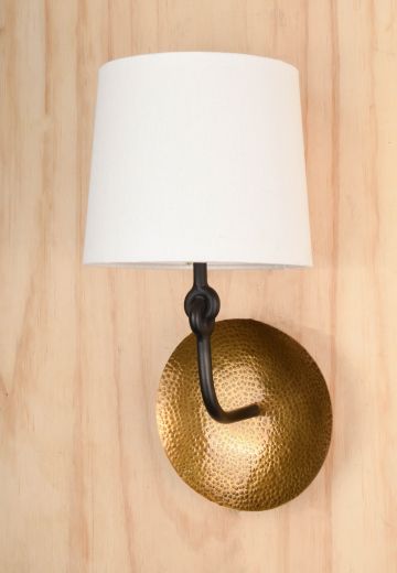 Brass & Black One Light Wall Sconce