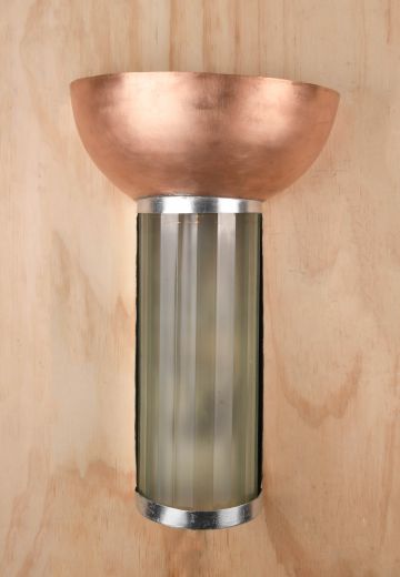 Glass & Pewter Pocket Wall Sconce