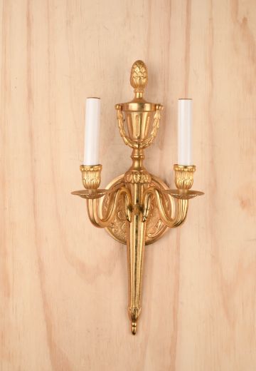 Brass Two Candle Wall Sconce