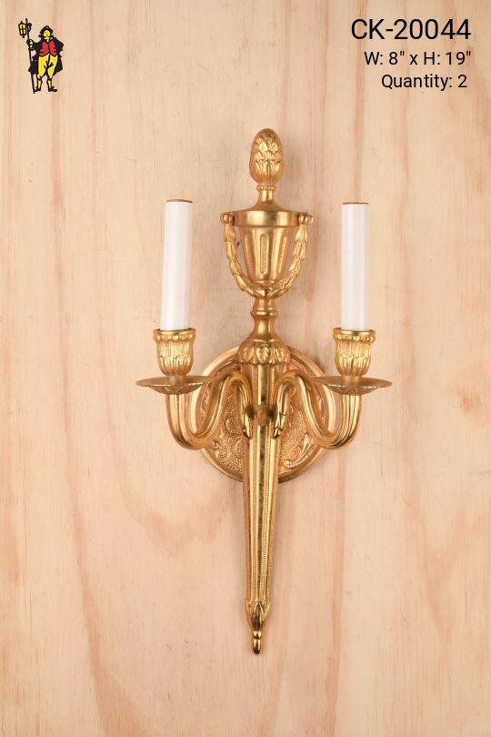 Brass Two Candle Wall Sconce