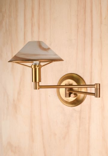 Alabaster Shaded Swing Arm Wall Scocne