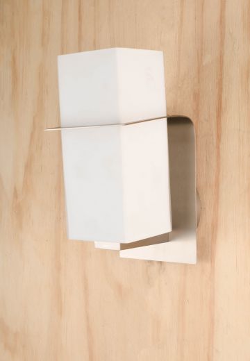 Modern Nickel Wall Sconce w/Square Glass Shade