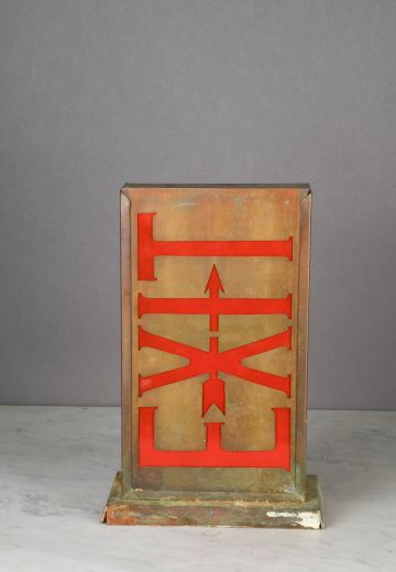 Distressed Metal Vintage Two Sided Wall Mounted Exit Sign