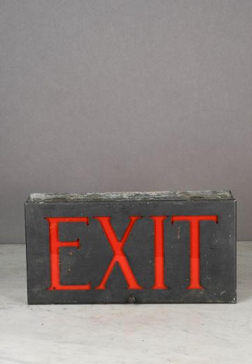 Distressed Metal Vintage Single Sided Wall Mounted Exit Sign