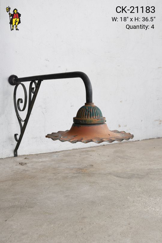 Exterior City Style Radio Wave Sign Wall Light w/Decorative Arm