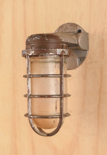 Distressed Caged Vapor Proof Wall Light