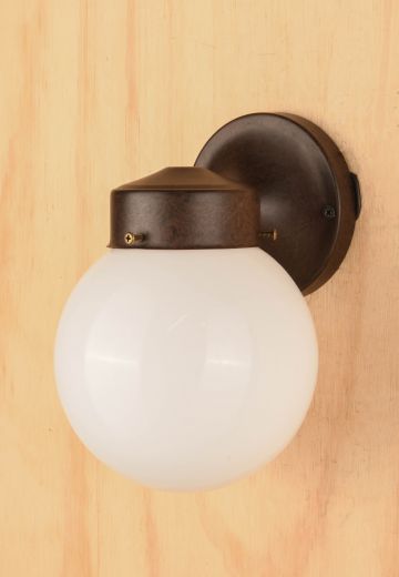 Simple Bronze Globe Shaded Porch Wall Light