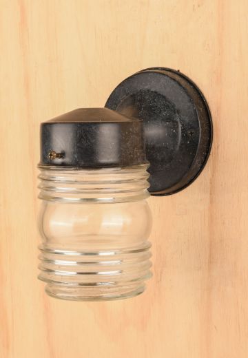 Distressed "Jelly Jar" Downlight Wall Sconce