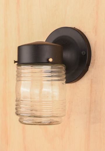 Black "Jelly Jar" Downlight Wall Sconce