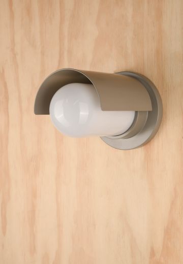 Gray Curved Metal Reflector Wall Sconce