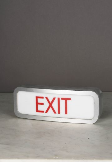 Metal Single Sided Curved Exit Sign