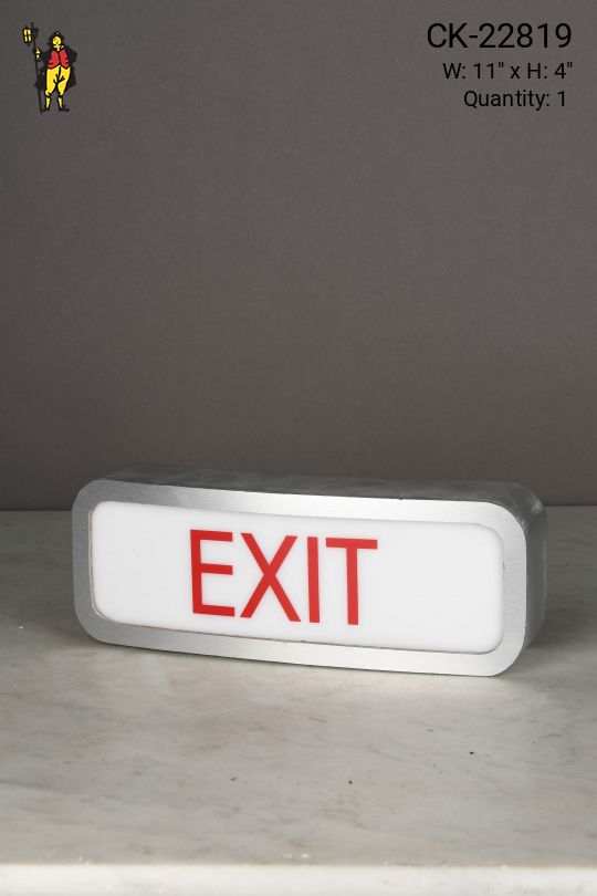 Metal Single Sided Curved Exit Sign