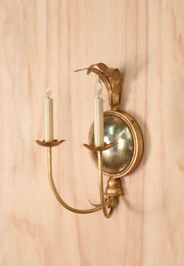 Two Light Brass Traditional Wall Sconce
