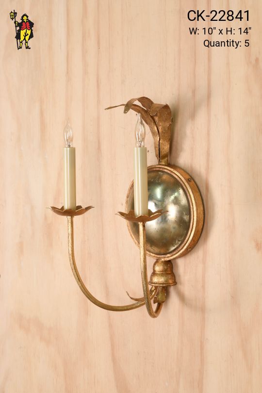 Two Light Brass Traditional Wall Sconce