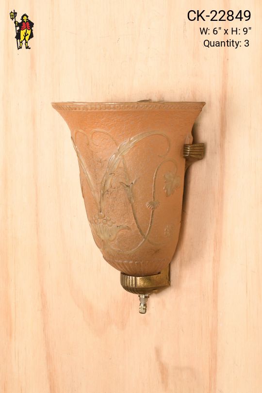 Orange Molded Glass Pocket Sconce