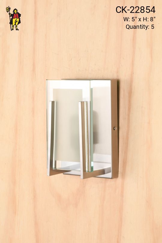 Small Nickel & Glass Wall Sconce