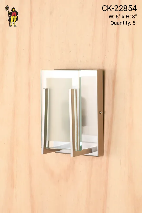 Small Nickel & Glass Wall Sconce
