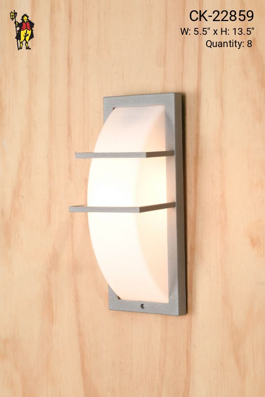 Curved Frosted Glass & Nickel Modern Wall Sconce