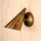 Pierced Antique Brass Mid Century Bullet Reflector Directional Wall Sconce #0
