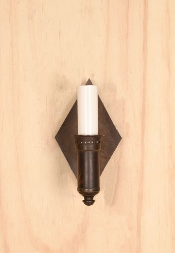 Deco Triangular Backplate Single Candle Wall Sconce