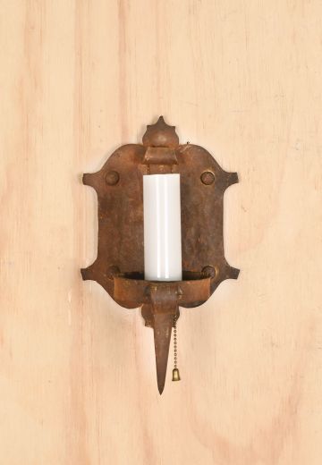 Wrought Iron Gothic Single Candle Wall Sconce