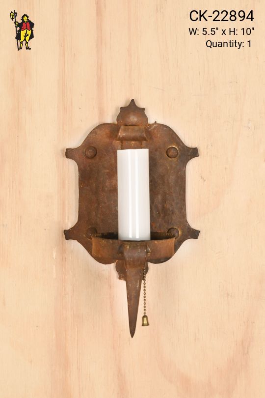 Wrought Iron Gothic Single Candle Wall Sconce