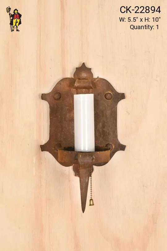 Wrought Iron Gothic Single Candle Wall Sconce