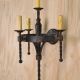 Four Candle Distressed Gothic Wrought Iron Wall Sconce #0