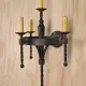 Four Candle Distressed Gothic Wrought Iron Wall Sconce #0