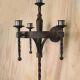 Non-Electric Distressed Gothic Wrought Iron Wall Candle Holder #0