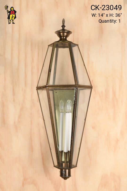 Ten Panel Oversize Glass Wall Lantern