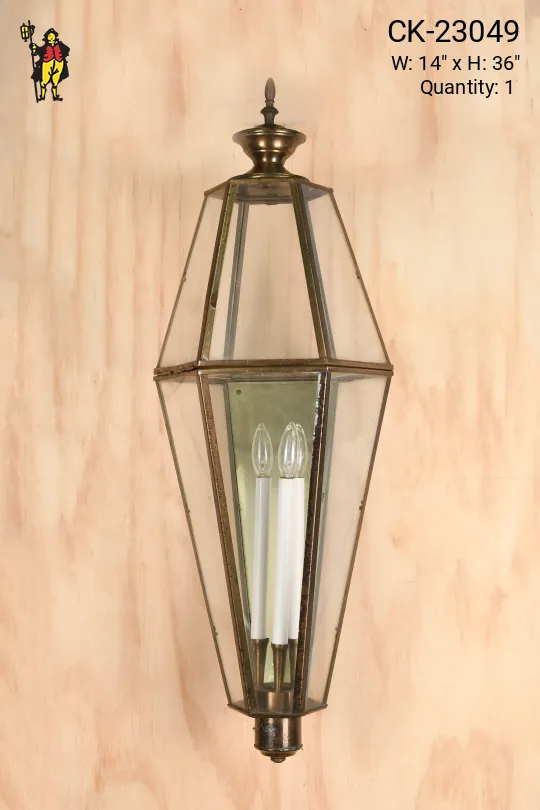 Ten Panel Oversize Glass Wall Lantern