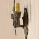 Two Candle Gothic Brass & Mica Wall Sconce #0