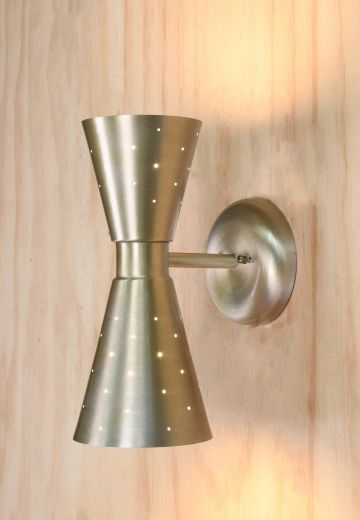 Pierced Brushed Nickel Up-Down Wall Sconce