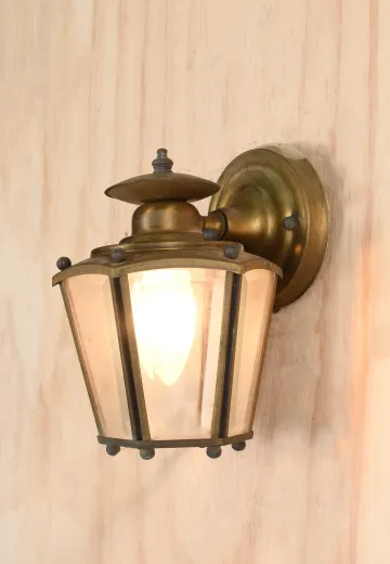 Small Brass Lantern Wall Sconce