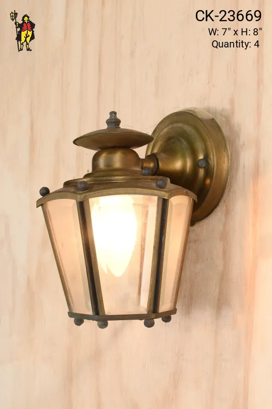 Small Brass Lantern Wall Sconce