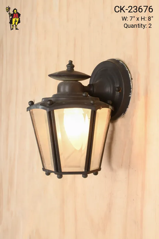 Small Black Lantern Wall Sconce